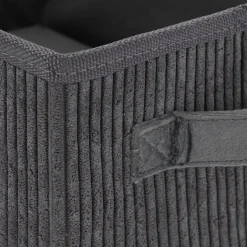 Matelas Enfant|Boîte De Rangement Enfant*alinea Panier de rangement en velours côtelé H12xL26xl20 cm - Gris ardoise
