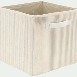 Matelas Enfant|Boîte De Rangement Enfant*alinea Panier de rangement en velours côtelé H30xL30cm - Blanc ventoux