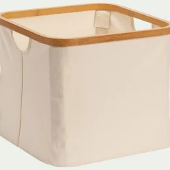 Accessoire De Salle De Bain|Panier*alinea Panier en polycoton et bambou H15xL33cm - blanc