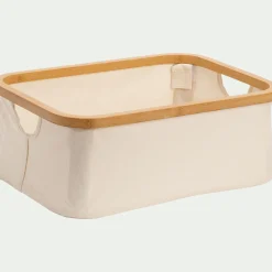 Panier*alinea Panier en polycoton et bambou H15xL40cm - blanc