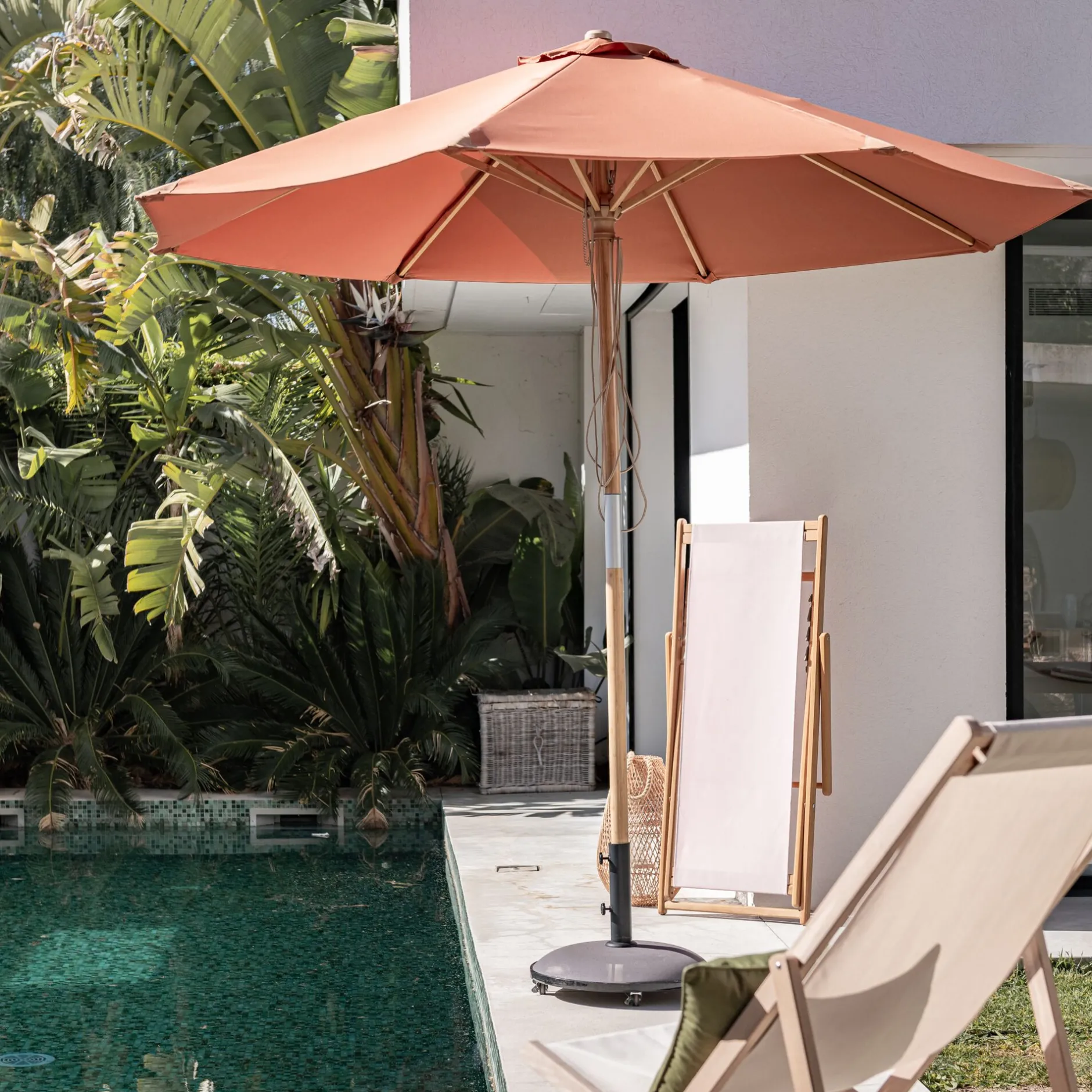 Parasol De Balcon|Parasol Droit*alinea Parasol droit en bambou - D270cm Brun rustrel