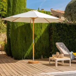 Parasol De Balcon|Parasol Droit*alinea Parasol droit en bambou D270cm - écru Blanc