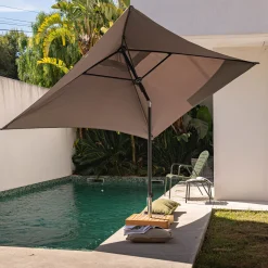 Parasol De Balcon|Parasol Droit*alinea Parasol droit en tissu et métal 200x300cm - Gris