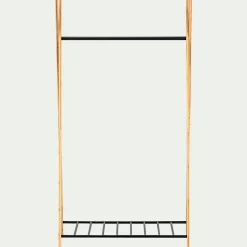 Dressing*alinea Penderie ouverte à 2 étagères en acier et bambou H173xL93cm - Noir