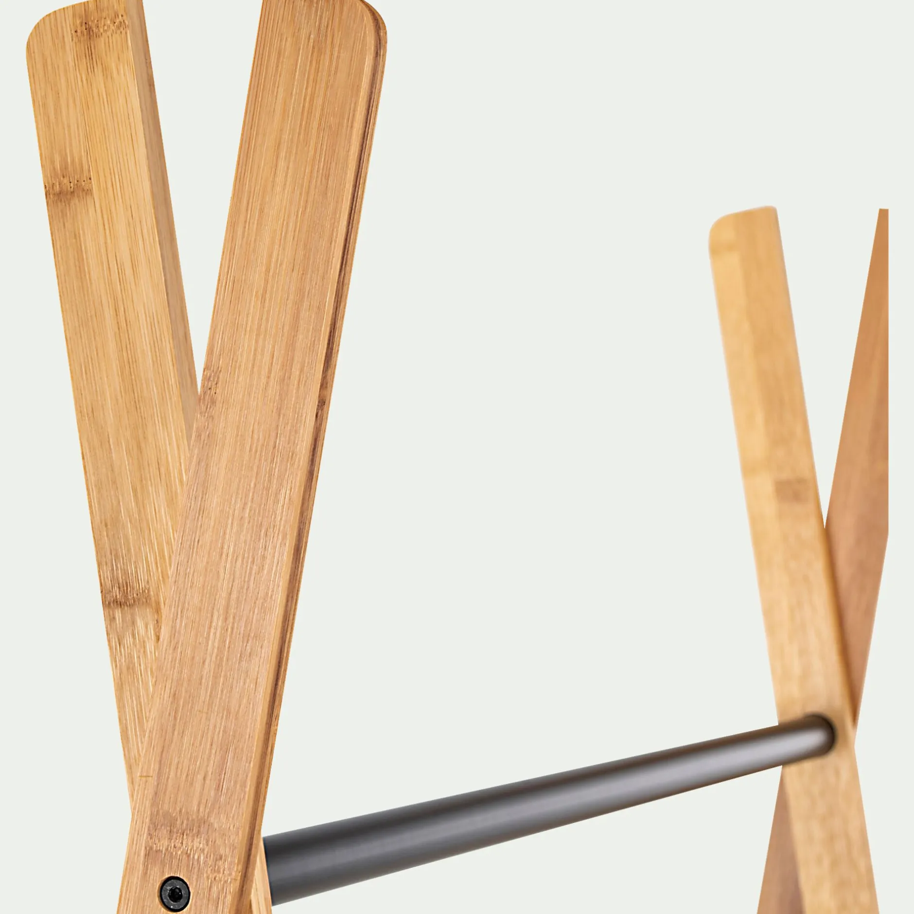 Dressing*alinea Penderie ouverte à 2 étagères en acier et bambou H173xL93cm - Noir