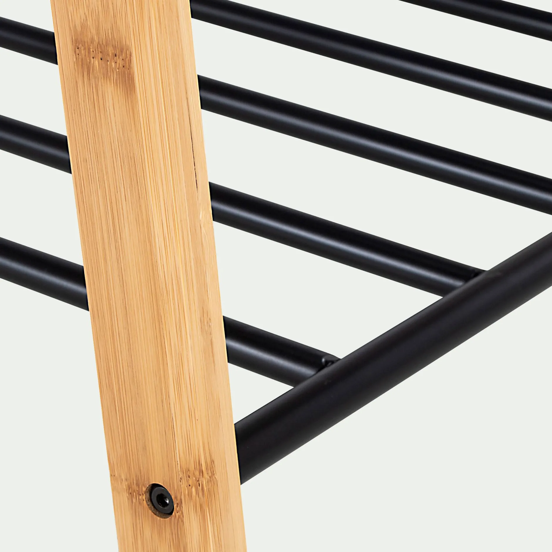 Dressing*alinea Penderie ouverte à 2 étagères en acier et bambou H173xL93cm - Noir