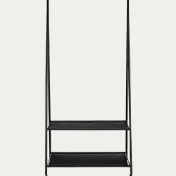 Dressing*alinea Penderie ouverte à 2 étagères en acier et en bois H171xL95cm - Noir