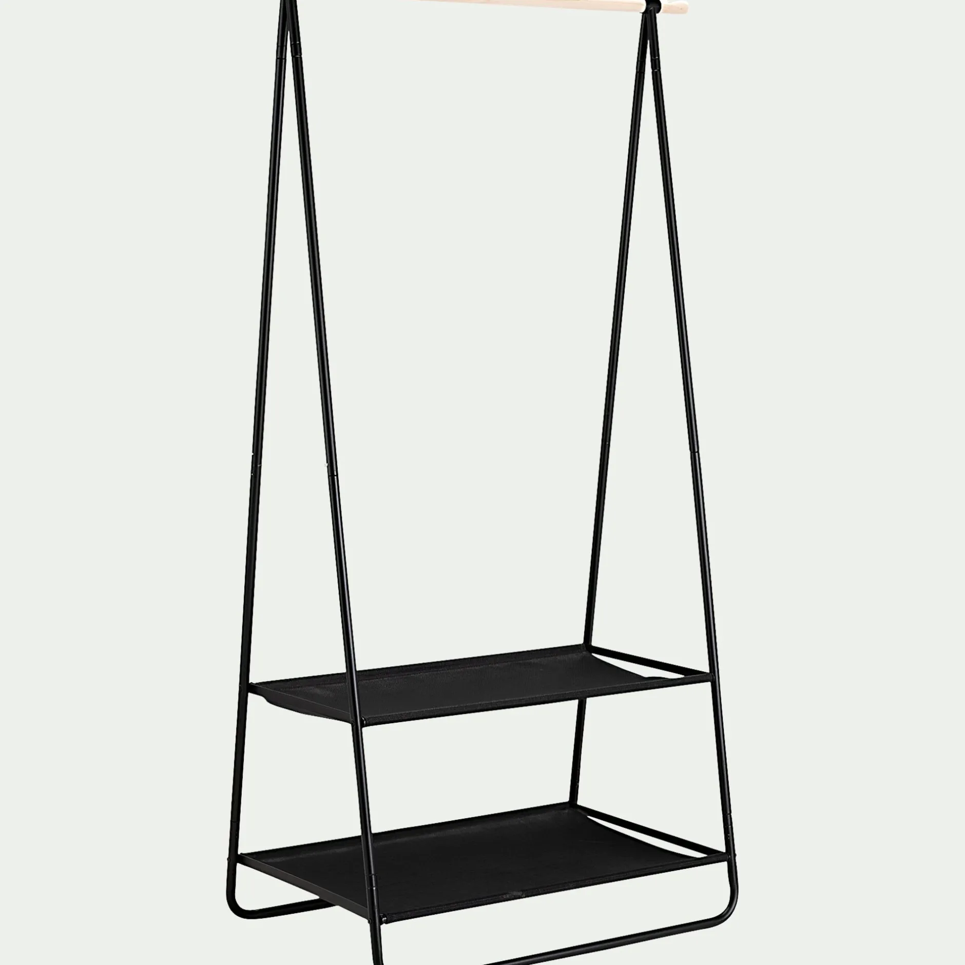 Dressing*alinea Penderie ouverte à 2 étagères en acier et en bois H171xL95cm - Noir