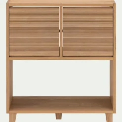 Rangement À Composer|Buffet*alinea Petit buffet en bois de chêne avec portes striées - Bois clair