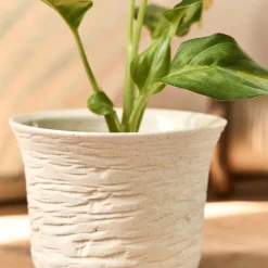 Vase*alinea Petit vase en grès strié H7,8cm - Blanc
