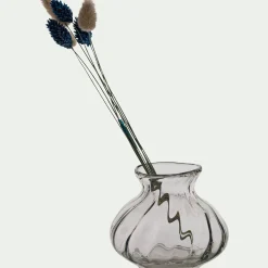 Vase*alinea Petit vase en verre à vagues 9,5cm - Transparent