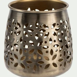 Photophore*alinea Photophore ajouré en métal H11cm - Doré