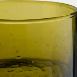 Photophore*alinea Photophore en verre bullé D8cm - mousse Vert