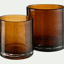 Photophore*alinea Photophore en verre bullé D10cm - brun rustrel