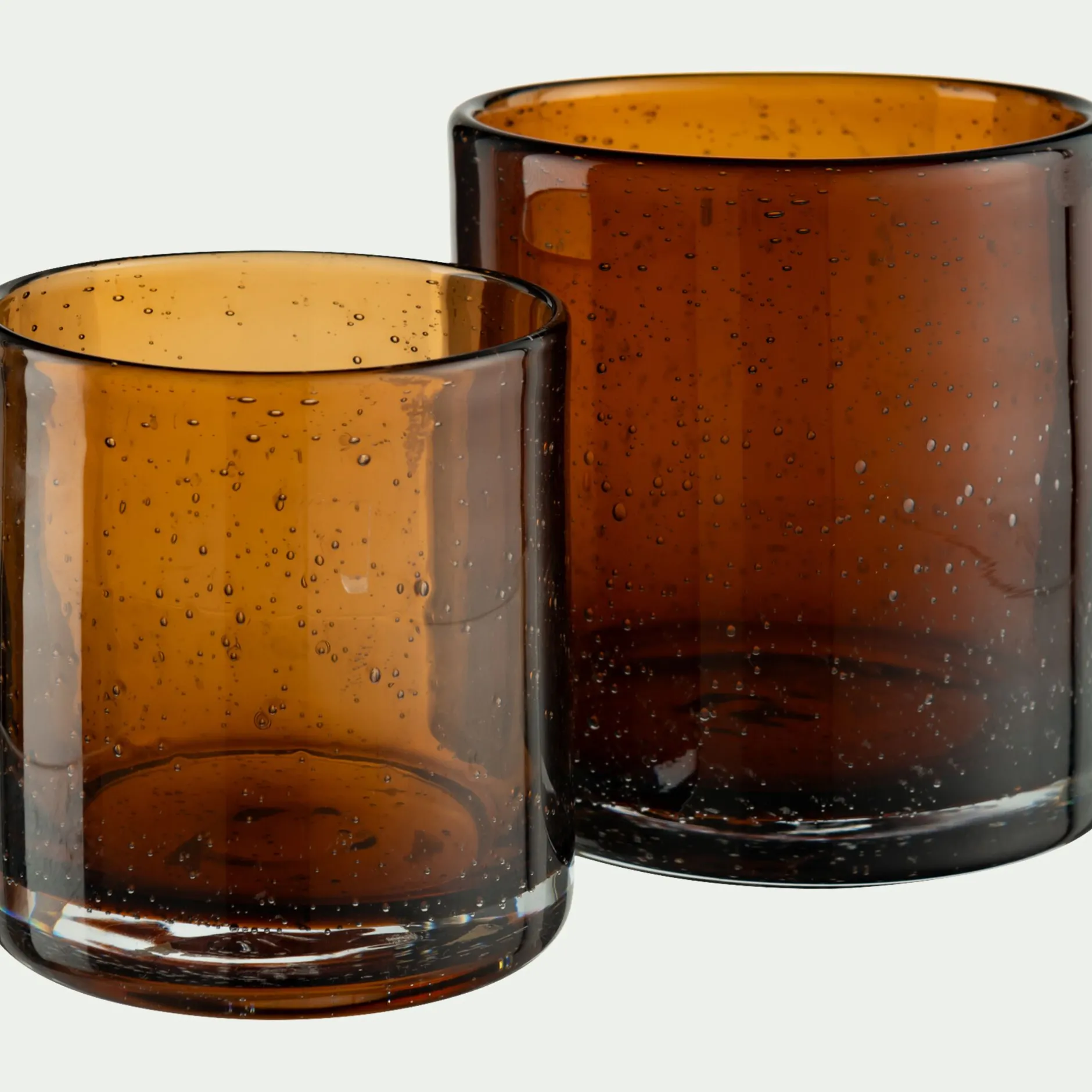 Photophore*alinea Photophore en verre bullé D10cm - brun rustrel