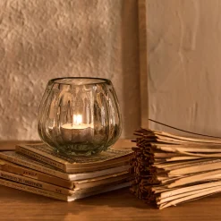 Photophore*alinea Photophore en verre D9cm - Gris