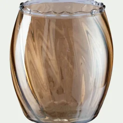 Photophore*alinea Photophore en verre D9xH10cm - Doré