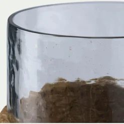 Photophore*alinea Photophore en verre et jonc de mer D11cm - naturel