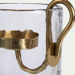 Décoration De La Table De Noël|Bougie Et Photophore De Noël*alinea Photophore en verre et laiton D10xH10cm - Transparent