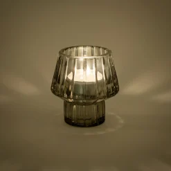 Photophore*alinea Photophore en verre H10cm - gris Vert