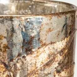 Décoration De La Table De Noël|Bougie Et Photophore De Noël*alinea Photophore en verre motif houx D8xH10cm - Doré