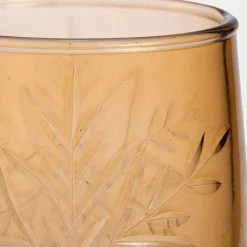 Bougie Et Photophore De Noël*alinea Photophore en verre motif flocons D9xH9cm - orange