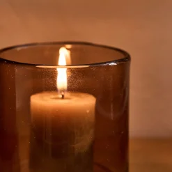 Photophore*alinea Photophore en verre teinté D8cm - brun rustrel Marron