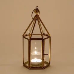 Bougie Et Photophore De Noël*alinea Photophore lanterne en métal H19cm - Doré