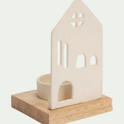 Décoration De La Table De Noël|Bougie Et Photophore De Noël*alinea Photophore maisonnette en aluminium H14,5cm - Blanc