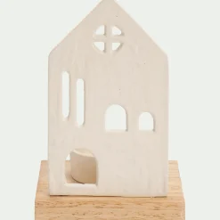 Décoration De La Table De Noël|Bougie Et Photophore De Noël*alinea Photophore maisonnette en aluminium H14,5cm - Blanc