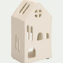 Décoration De La Table De Noël|Bougie Et Photophore De Noël*alinea Photophore maisonnette en aluminium H13cm - Blanc