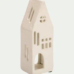 Décoration De La Table De Noël|Bougie Et Photophore De Noël*alinea Photophore maisonnette en aluminium H17,3cm - Blanc