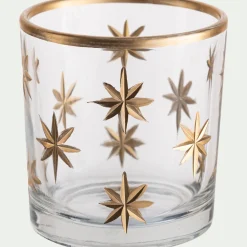 Décoration De La Table De Noël|Bougie Et Photophore De Noël*alinea Photophore étoilé en verre D7xH8cm - Transparent