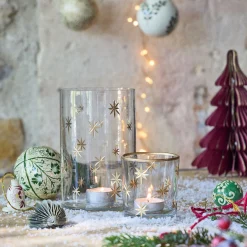 Décoration De La Table De Noël|Bougie Et Photophore De Noël*alinea Photophore étoilé en verre D10xH15cm - Transparent