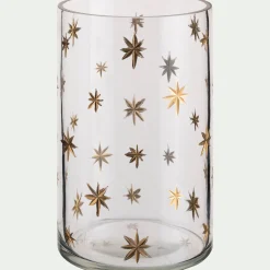 Décoration De La Table De Noël|Bougie Et Photophore De Noël*alinea Photophore étoilé en verre D10xH15cm - Transparent