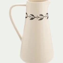 Pichet, Bouteille En Verre Et Carafe*alinea Pichet motif floral en faïence 1L - Blanc