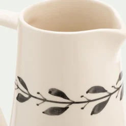 Pichet, Bouteille En Verre Et Carafe*alinea Pichet motif floral en faïence 1L - Blanc