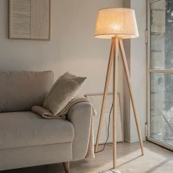 Pied De Lampadaire|Lampadaire Trépied*alinea Pied de lampadaire en bois d'hévéa H130,5 cm - Bois clair