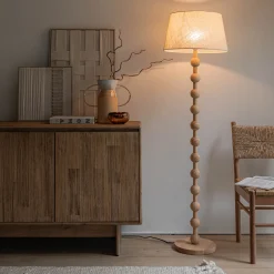 Pied De Lampadaire*alinea Pied de lampadaire en bois d'hévéa H142 cm - Bois clair