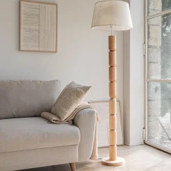 Pied De Lampadaire*alinea Pied de lampadaire en bois d'hévéa H152 cm - Bois clair