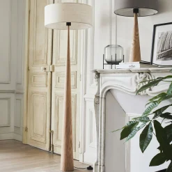 Pied De Lampadaire|Lampadaire Droit*alinea Pied de lampadaire en métal effet bois H157cm - Bois clair