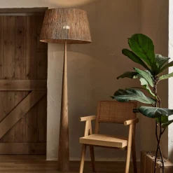 Pied De Lampadaire|Lampadaire Droit*alinea Pied de lampadaire en métal effet bois H157cm - Bois clair