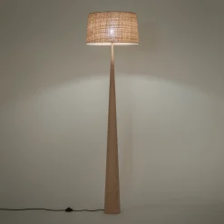 Pied De Lampadaire|Lampadaire Droit*alinea Pied de lampadaire en métal effet bois H157cm - Bois clair