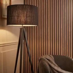 Pied De Lampadaire|Lampadaire Trépied*alinea Pied de lampadaire en métal - H135cm Noir