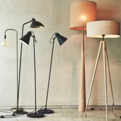 Pied De Lampadaire|Lampadaire Trépied*alinea Pied de lampadaire en métal effet bois - naturel H134,50cm Bois clair