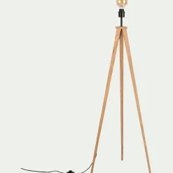 Pied De Lampadaire|Lampadaire Trépied*alinea Pied de lampadaire en métal effet bois - naturel H134,50cm Bois clair