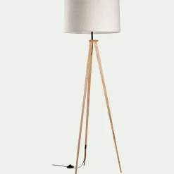 Pied De Lampadaire|Lampadaire Trépied*alinea Pied de lampadaire en métal effet bois - naturel H134,50cm Bois clair