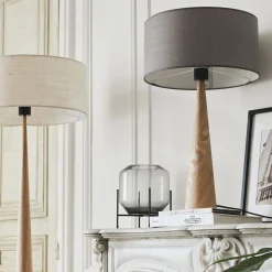 Pied De Lampe|Lampe À Poser*alinea Pied de lampe à poser en métal effet H51,5cm - naturel Bois clair