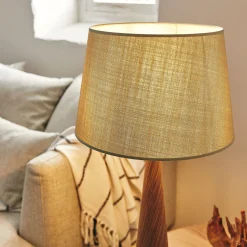 Pied De Lampe|Lampe À Poser*alinea Pied de lampe en métal - effet bois foncé H51,5cm Naturel