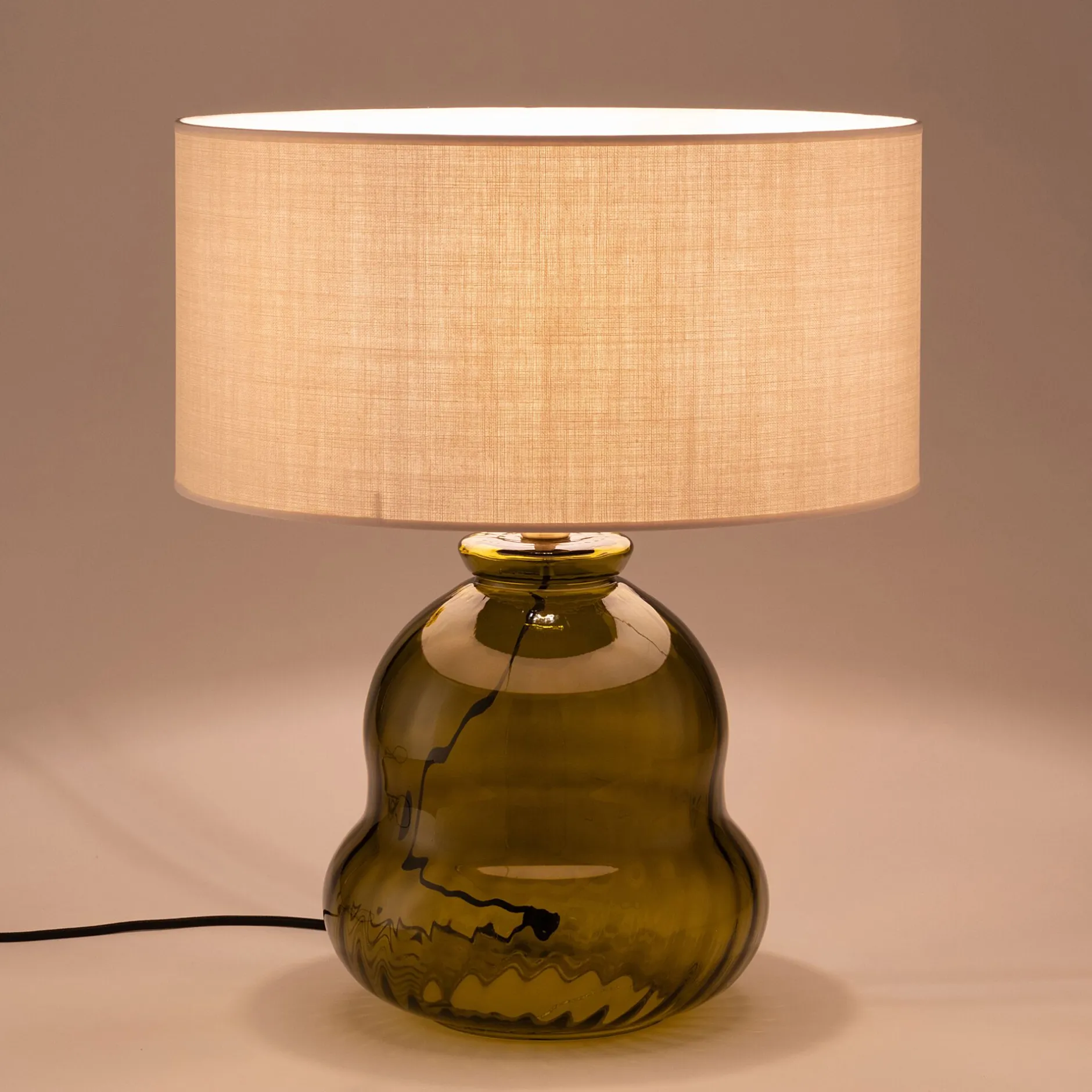 Pied De Lampe*alinea Pied de lampe électrifié en verre D20cm - Vert